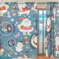 thumbnail image 2 of 2 Pcs Splicing Pattern Cute Santa Clauses Semi Sheer Curtains, 84"x55" Window Voile Drapes Panels Treatmentn for Living Room Bedroom Kids Room, 2 of 4