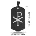 thumbnail image 2 of Stainless Steel Religious Chi Rho Dog Tag Keychain Circle Ring, 2 of 2