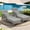Gray Wicker/ Light Gray Cushion, variant on MEETWARM Outdoor Wicker Chaise Lounge Chair Set of 2, All-Weather PE Rattan Cushioned Patio Lounger Chairs, 6-Position Adjustable Outside Pool Sunbathing Recliner with Armrest & Pillow, Beige