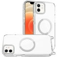 thumbnail image 2 of For Apple iPhone 16 (6.1") Clear Magnetic Frame PC Back Shockproof Protective Case with Detachable Lanyard Strap, Compatible with MagSafe Cover, XPM Phone Case [White], 2 of 10