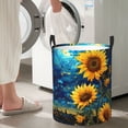 thumbnail image 4 of Lsque Vintage Starry Sky Sunflower pattern Laundry Hamper Basket, Tall Woven Rope Hamper Basket for Clothes, Lightweight Storage Basket, Collapsible Waterproof-Small, 4 of 8