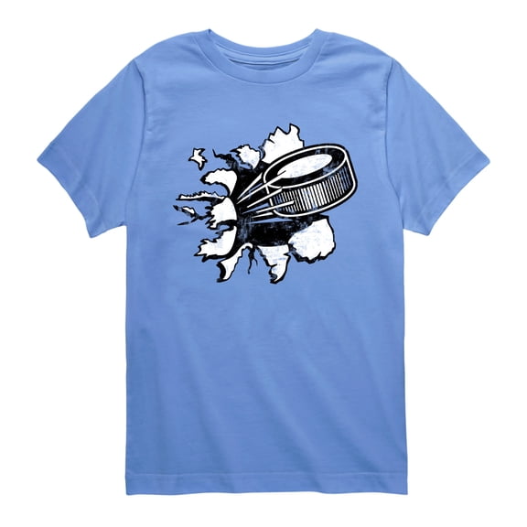 Instant Message - Hockey Puck Shirt Tear - Youth Boys Short Sleeve Graphic T-Shirt