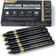 thumbnail image 2 of Copper Liquid Chrome Marker Set: 5pcs Oil- based Liquid Chrome Paint Pen, Permanent Reflective Chrome Touch Up Markers for Model Metal Plastic Glass Ceramic Cars Repair Tire DIY Art Craft(1-3mm), 2 of 14