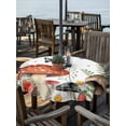 thumbnail image 2 of Outdoor Tablecloth with Umbrella Hole for Patio/Picnic/Party/Camping, Spring Mushrooms Waterproof Table Cloth Round Cover Washable, Farmhouse Pastoral Botanical Watercolor (Dia 60"), 2 of 8