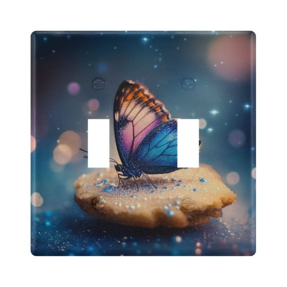 Butterfly and Cookie Decorative Light Switch Plates Switch Cover Decorative Wall Plates Ideal for Living Room Kitchen Bedroom and Study