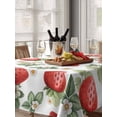 thumbnail image 6 of Red Strawberry Table Cloth, Waterproof Tablecloth for Rectangle Tables, Summer Fruits Farmhouse Leaves Floral Rustic Reusable Washable Fabric Table Cover for Restaurant Kitchen Dining Tables 52"x70", 6 of 9