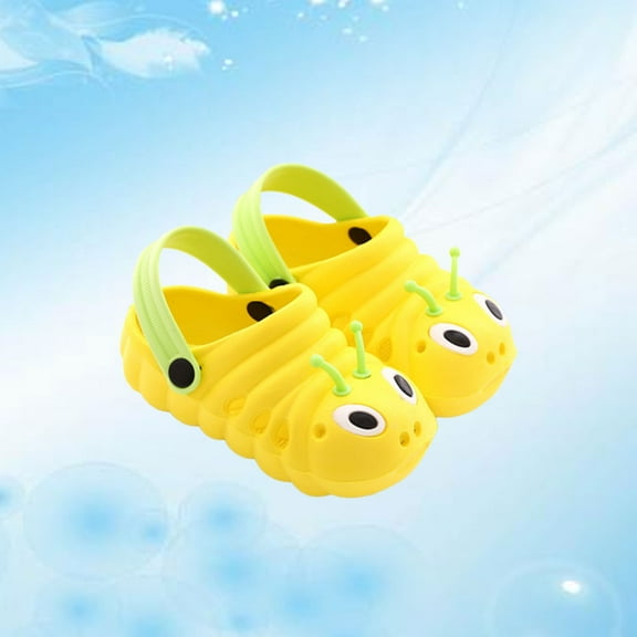 LULULION Yellow EVA Kids Sandals for Boys and Girls Comfortable Lightweight Slipper Design Fits Size 27 Length 16cm