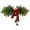 Green1, variant on Christmas Decor, Artificial Cedar Teardrop Swag, Christmas Cabinet Wreath with Bow And Bell, Hanging Greenery for Window Kitchen, 1 Christmas Wreath Lintel
