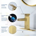 thumbnail image 3 of Brushed Gold Waterfall Sink Faucet with 6-inch Cover Plate, Deck Mounted Single Handle Bathroom Sink Faucet, 3 of 5
