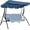 Blue White, variant on Senfot 3-Seat Outdoor Swing Chair with Adjustable Canopy Waterproof Cushions Sturdy Steel Frame Weather Resistant Patio Glider Bench for Garden Porch Backyard Red White