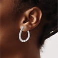 thumbnail image 3 of Sterling Silver Rh-Plated Cz Teardrop Front And Back Hoop Earrings (28.5 X 22) Made In Vietnam qe15454, 3 of 5