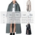 thumbnail image 4 of Frostluinai Womens Long Rain Poncho Hooded Waterproof Snap Buttons Elastic Cuffs Zip Up Solid Color, 4 of 8