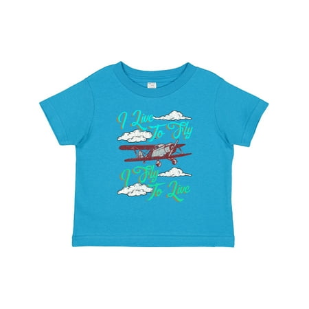 

Inktastic Pilot Live to Fly Airplane Gift Toddler Boy or Toddler Girl T-Shirt