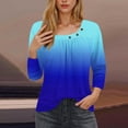 thumbnail image 2 of Blusas para las Mujeres Casual, 3/4 Manga Floral Estampado Camiseta de Moda Top Hecho de Poliéster Transpirable Suave para el Uso Diario de Primavera Otoño, Tops de Blusa para las Mujeres, 2 of 5