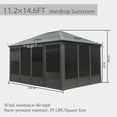 thumbnail image 3 of Domi Outdoor 14.6x11.2 ft Sunroom, All-Season Solarium Aluminum Hardtop Gazebo with Galvanized Steel Roof, Movable PE Screen, Sliding Door, Sun Room Pavilion Gazebo for Deck Backyard Garden, 3 of 7