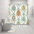 thumbnail image 5 of RyanK Easter Decorations Easter Bunny Shower Curtain 4-piece Set Shower Curtain 4-piece Set With 12 Hooks Polyester Waterproof Bathroom Partition Curtain Toilet Mat 70.9x70.9in, 5 of 6
