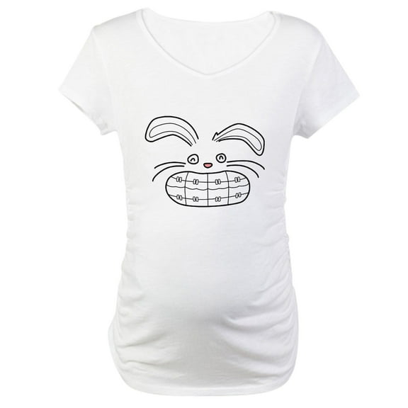 CafePress - Bunny Brace Maternity T Shirt - Cotton Maternity T-shirt, Cute & Funny Pregnancy Tee
