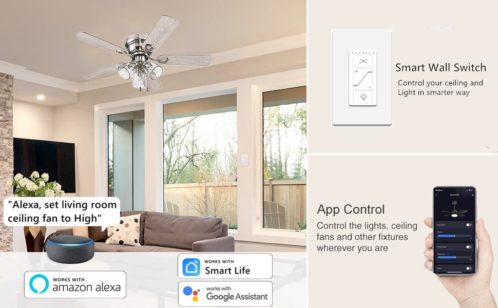 Nexete Smart Wi-Fi Ceiling Fan Remote Control Kit, add a Ceiling
