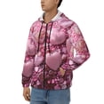 thumbnail image 3 of Kdxio Pink Glitter Heart Candy Print Men Hoodies Casual Hoodies for Men with Zip Pockets Full Zip Long Sleeve Sweatshirt Sports Hooded Jacket-Small, 3 of 5