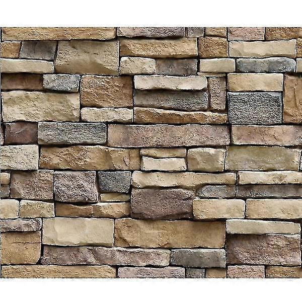 2pc3d Wallpaper Brick Rustic Effect Self Adhesive Wall Sticker Home Decor Multicolor