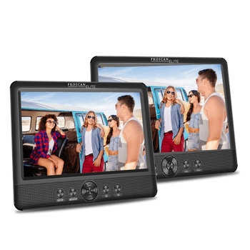 Proscan Elite, 10.1" Dual Screen Portable DVD Media Player, PEDVD1082, Black