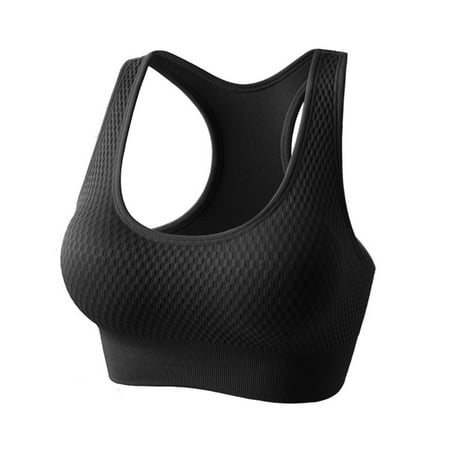 Mrasaso Clearance Items! Snowy Sticky Bra Inserts Women Underwear Women s Solid Yoga Tank Top Sports Bra Wireless Sexy Sling Strap Design Without Steel Rim(1pc Top) Black|S
