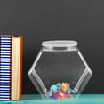 thumbnail image 4 of 2pcs Plastic Candy Jars Cookie Containers Clear Hexagon Candy Snacks Bottles, 4 of 7
