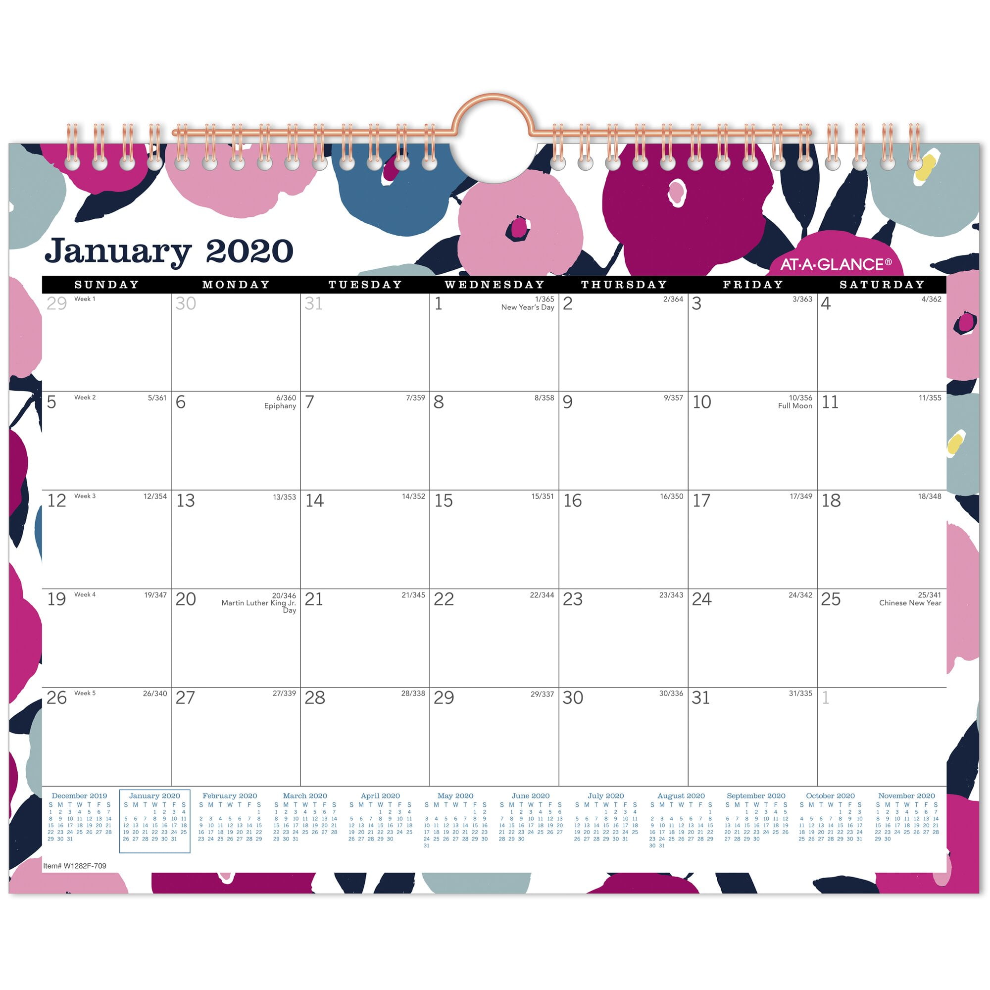 AT-A-GLANCE BADGE Floral Monthly Wall Calendar - Wall Calendars AT-A-GLANCE BADGE Floral Monthly Wall Calendar - Wall Calendars