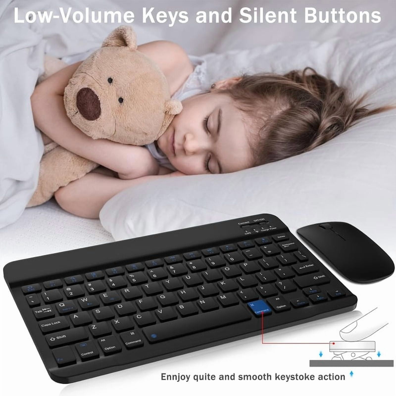 Mini Bluetooth-compatible Keyboard Wireless Keyboard Rechargeable 10 inch 78-Key For Phone Tablet Laptop For Android iOS Windows