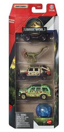 Jurassic World Matchbox Dinosaur Vehicles 5 Packs Bundle of 4 (JGL60-956B)