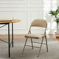 thumbnail image 6 of EDX 2 Pack Folding Chair with Sturdy Metal Frame, High-Density Padding, and Water-Resistant PU Leather - Ideal for Meetings, Gatherings, and Events, Khaki, 6 of 9