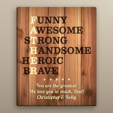 Father Acronym Personalized Canvas, 11x14 or 16x20