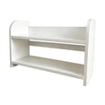 thumbnail image 3 of Estante organizador de almacenamiento de escritorio, estante de exhibición de madera de 2 niveles, muebles para sala de estar blanco, 3 of 8