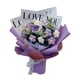 thumbnail image 3 of Ramo de flores de ganchillo, ramo de punto hecho a mano, decoración de mesa, flor artificial hecha a mano completa para el día de San Valentín Púrpura, 3 of 8