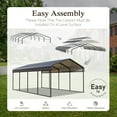 thumbnail image 6 of Alpha Joy 12' x 20' Heavy Duty Metal Carport with Galvanized Steel Roof & Frame Multi-Purpose Hardtop Storage Shelter for Car, Boats, 6 of 8