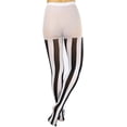 thumbnail image 4 of ToBeInStyle Women's Opaque Wide Vertical Stripes Tights - Black/White, 4 of 8