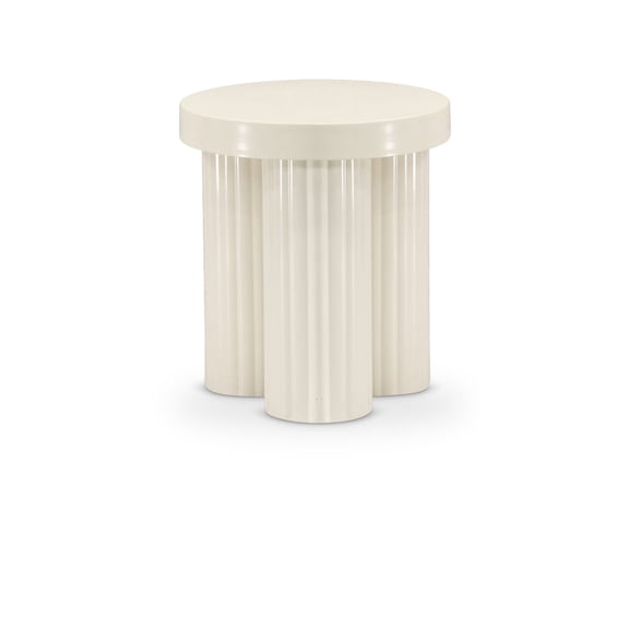 Meridian Furniture Rhodes Contemporary Metal End Table in Cream