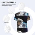 thumbnail image 3 of Vsdgher Cat Astronaut Mens T-Shirts Baseball Vintage Fashionable Lightweight Casual Crew Neck Slim Fit with Long Sleeves-Large, 3 of 7