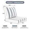 thumbnail image 5 of Outdoor Cushion Set for Patio Furniture Deep Seat Chair Cushions Sofa Chair Pad, 24.4x23.6 Inch, Blue Stripe, 5 of 6