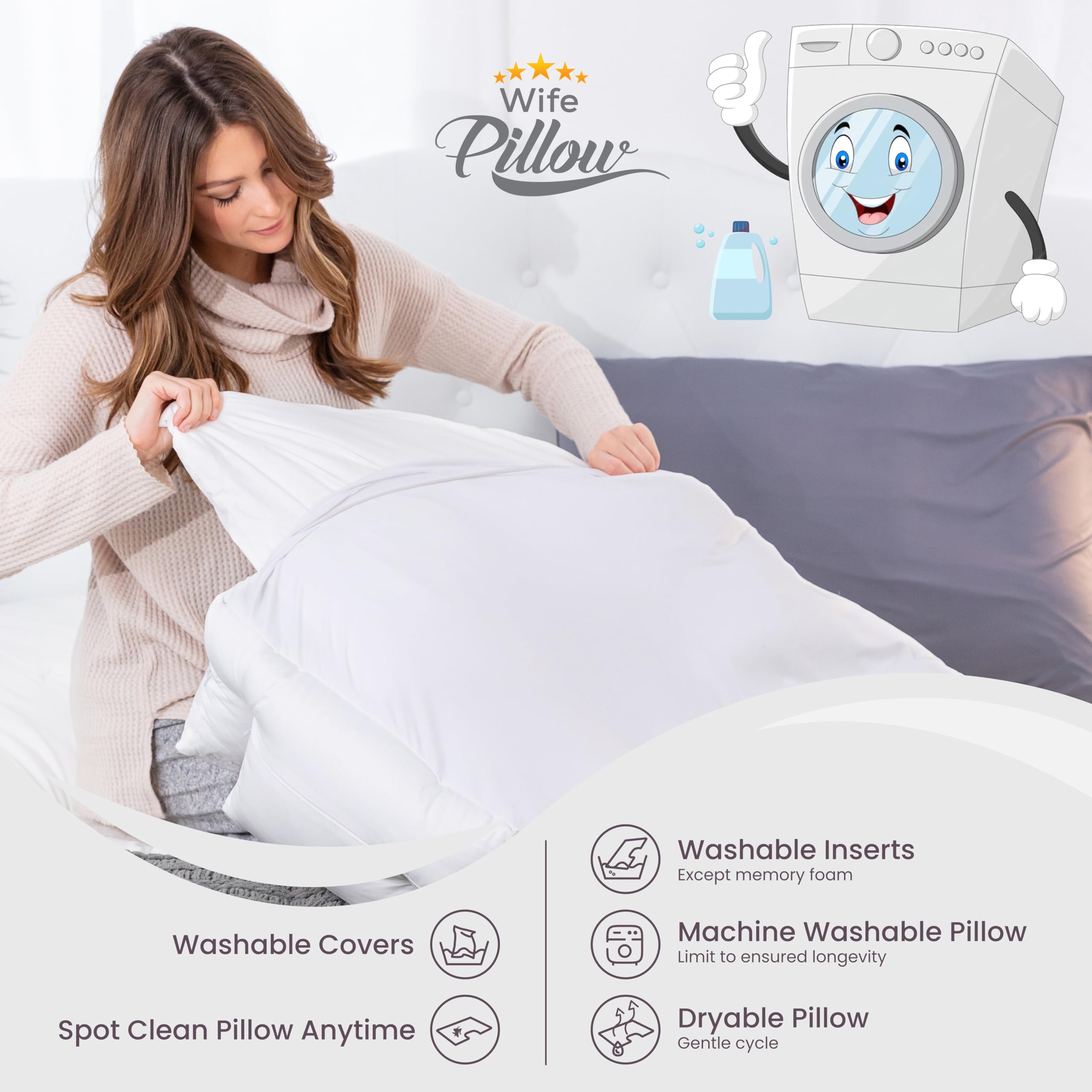 Adjustable Side Sleeper Pillow with Arm Tunnels for Shoulder Pain, Rotator Cuff Support, Arm & Shoulder Relief - Pressure-Free Sleep Pillow for Adults - Down Alternative Fiber Fill