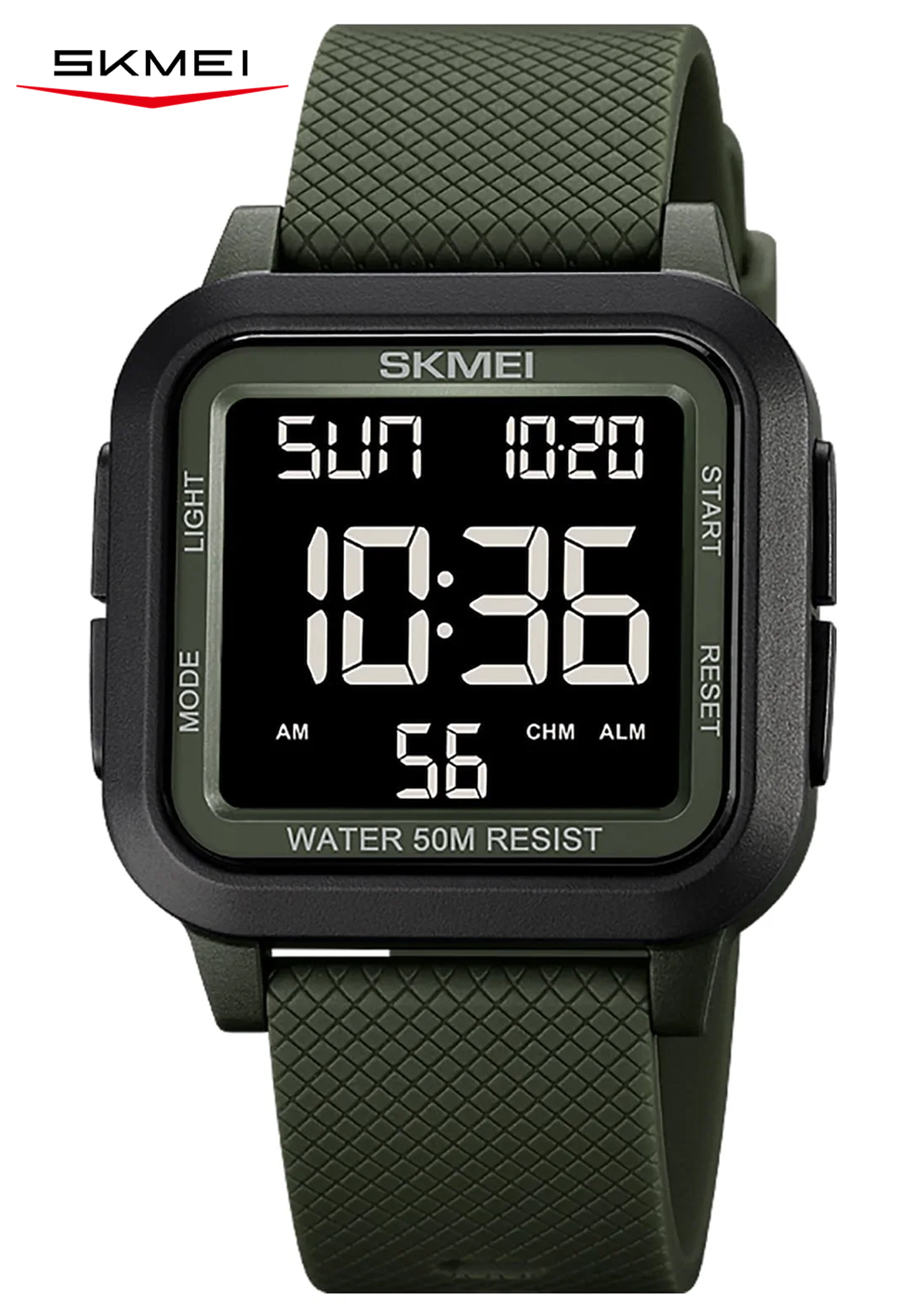 SKMEI Men Digital Sports Watch Ultra-Thin Large Face Waterproof Wrist Watches for Men with Stopwatch Countdown Timer Alarm Function Dual Time LED Back Light