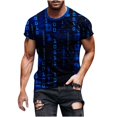 thumbnail image 5 of Afuyipoi Men's Crew Neck Tee,Summer Pullover Graphic Casual Top Blue XL, 5 of 6