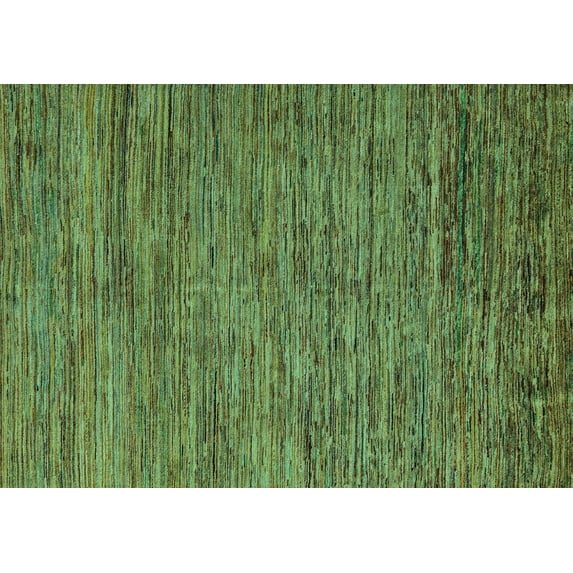 Ahgly Company Machine Washable Indoor Rectangle Abstract Turquoise Blue Modern Area Rugs, 8' x 12'