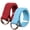Red & Blue, variant on 2-Pack Canvas Web Belt Metal Double D Ring Buckle for Men Women Casual Cloth Military Style Belt