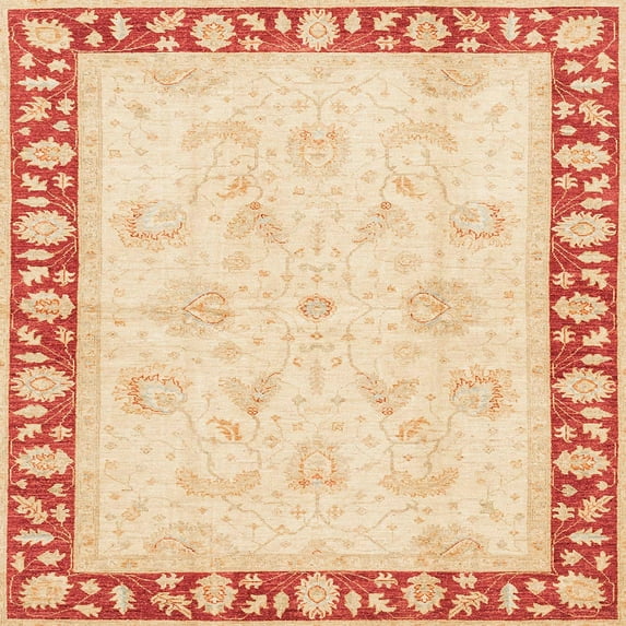 Ahgly Company Machine Washable Indoor Square Abstract Sun Yellow Area Rugs, 8' Square