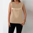 thumbnail image 6 of Women's Satin Tank Top, V Neck Casual Camisole Sleeveless Blouse for Summer Basic Wear and Layering,Champagne,M, 6 of 6