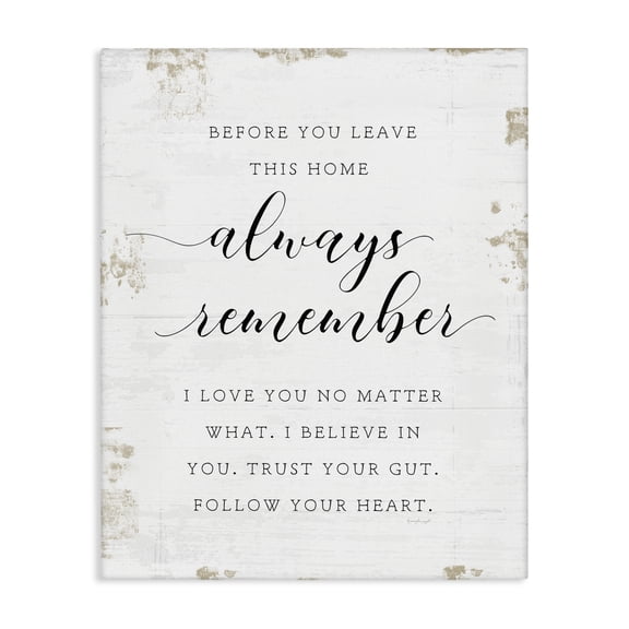 Stupell Industries Farmhouse Always Remember Follow Heart Canvas Art, 16 x 20, by Jennifer Pugh