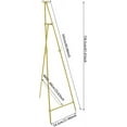 thumbnail image 3 of 61.6 in Tall Gold Easel Stand for Sign, Posters, Adjustable Metal Display Easel Stand with Bow Top, Portable Art Easel, Foldable Freestanding Welcome Sign Stand for Wedding (1PCS ), 3 of 9