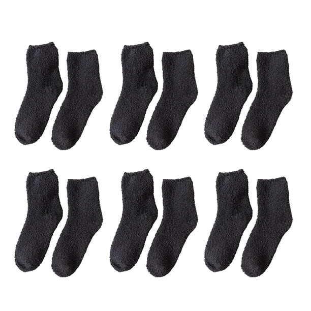 Calcetines cálidos Minnieouse 6 pares de lana estilo japonés gris oscuro