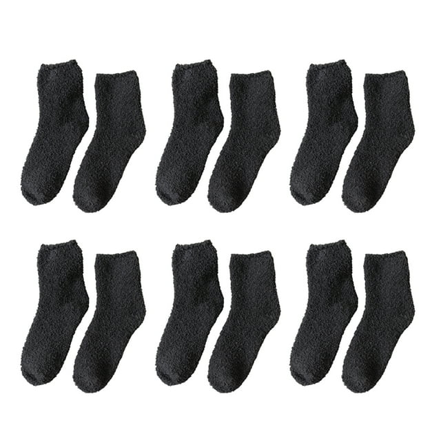 Calcetines cálidos Minnieouse 6 pares de lana estilo japonés gris oscuro